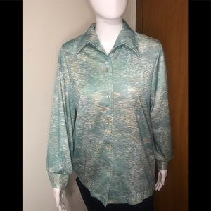 Sodi  Vintage green and white blouse